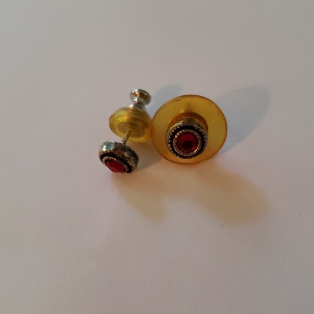 3 pairs of earrings Sterling silver with pink, white and red NWOT - Picture 6 of 10